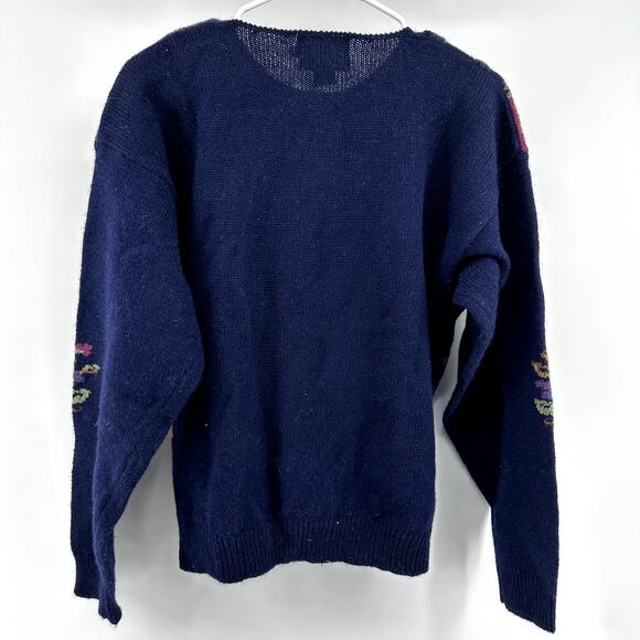 Woolrich Floral Cardigan Sweater Patchwork Button Up Classic Multicolor Medium - Picture 6 of 6